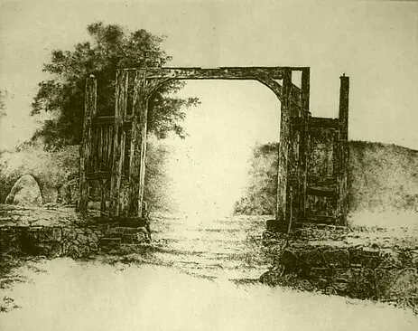 Walter Herzog Großes Tor Radierung von Walter Herzog Großes Tor