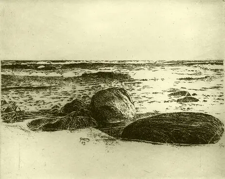 Walter Herzog Kleines Meeresrauschen Radierung von Walter Herzog Kleines Meeresrauschen
